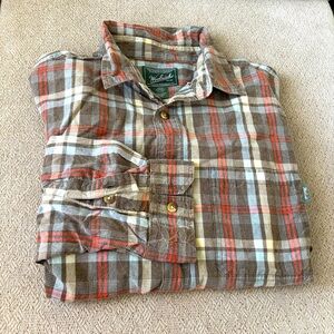 Woolrich men’s XL plaid cotton button up shirt